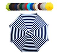 Replacement Parasol Fabric Cover Market Umbrella Replacement Canopy Multicolor 270/300cm 6/8 Ribs(Striped Blue,6Ribs-300Cm)