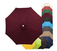 Replacement Parasol Fabric Cover With 6/8 Ribs, 2/2.3/2.5/2.7/3/3.50m Garden Umbrella Canopy Cover Replacement Top UV 30+/Water Resistant(Wine red,8.8ft(270cm)/8 arms)