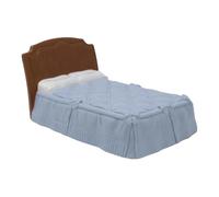 Replacement Part for Collectible Fisher-Price Loving Family Grand Manor Dollhouse T4692 - Replacement Bed with Blue Cover and Brown Headboard