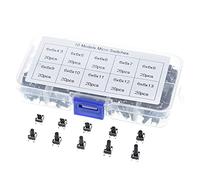 replacement parts 10 Models 200pcs 6 * 6 Tact Switch Tactile Push Button Switch Kit, Height: 4.3MM~13MM DIP 4P Micro Switch 6x6 Key Switch (Color : 200pcs)