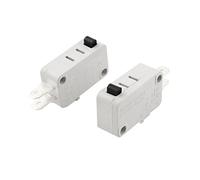 Replacement Parts 2Pcs SPDT 1NO+1NC Memontary Push Button Actuator Rectangle White Micro Limit Switch AC 250V 15A