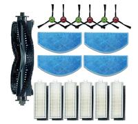 Replacement Parts Accessories for Tikom G8000 G8000 Pro HONITURE G20 Robot Vacuum Cleaner Spare Parts, 1 Main Roller Brush, 6 Side Brushes, 6 HEPA Filters, 4 Mop Pads