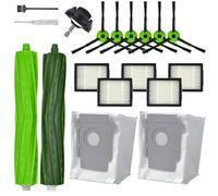 Replacement Parts Accessories Kit for iRobot Roomba J5+ J6+ J7+ J8+ J9+ J Plus Series Robotic Vacuum Attachment, 1 Front Caster Wheel, 1 Rubber Brush, 5 HEPA Filter, 6 Side Brush, 2 Dust Disposal Bag