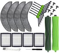 Replacement Parts Compatible with iRobot Roomba Combo j7+/Plus Robot Vacuum Cleaner，1 Set of Multi-Surface Rubber Brushes+4 Mopping Pads + 4 HEPA Filters + 6 Side Brushes