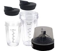 Replacement Parts Extractor Blade with 18Oz 24Oz Cup and Spout Lid for 1200W Ninja Auto-IQ Blender,7 Fins Gear Parts