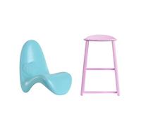 Replacement Parts for Barbie Doll Dreamhouse Dollhouse Playset HMX10 - Replacement 1 Blue Lounge - Gaming Chair and 1 Pink Barstool