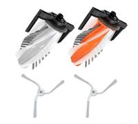 Replacement Parts for DJI for romo P and S Robot Vacuum - Rubber Roller Brush Side Brush Kit - Deep Cleaning Corners Edges - Sturdy Plastic Fibre - 2 Rollers 2 Side Brushes