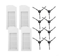 Replacement Parts for ECOVACS for deebot N20 N20 for PLUS for PRO PLUS - 4 Filters 8 Side Brushes Accessory Kit for Robot Vacuum Cleaning Tools White