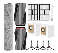 Replacement Parts for Eufy Omni E25 E28 Robot Vacuum Accessories Kits-1 Mop Roller Brushes, 1 Main Roller Brushes, 4 Side Brushes, 2 HEPA Filters, 2 Disposable Dust Bags, 1 Cleaning Tool-11 Pack