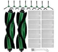 Replacement Parts for iRobot Roomba Combo VAC/Essential Series Q011, Q0120, Y0140, Y0110, Robot Vacuum Cleaner, 2 Roller Brush, 8 Side Brushes, 8 Hepa Filters, 1 Cleaning Brush(19 Pack)