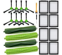 Replacement Parts for iRobot Roomba E5 E6 E7 i2 i3 i3+i4 i4+ i5 i5+ i6 i6+ i7 i7+ i8 i8+/Plus i1 E i j Series Robot Vacuum,2 sets of multi-surface roller brushes 8 filters 8 side brushes