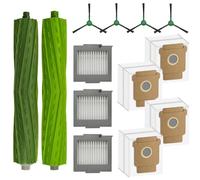 Replacement Parts for iRobot Roomba Plus 504 Vac & Max 705 Vac Robot Vacuum Accessories Kit, Include 2 Main Brush 4 Side Brush 3 Hepa Filter 4 Dust Bag
