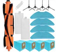 Replacement Parts for Philips Homerun Series 3000 XU3100/01, XU3110/02, XU3000/01, XU3000/02 Vacuum Cleaner Robot Vacuum Cleaner,4 Dust Bags, 4 Side Brushes, 2 Filters,1 Roller Brush, 4 Wipes