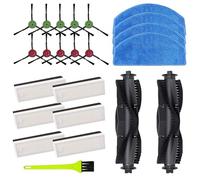 Replacement Parts for Tikom G8000,for Tikom G8000 Pro, for Laresar Evol 3,for HONITURE G20 Robot Vacuum Cleaner Accessories, 2 Main Roller Brush, 10 Side Brushes, 6 Hepa Filters, 4 Mop Pads
