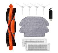 Replacement Parts for Xiaomi Mi Robot Vacuum Mop Pro/Mop 2S/Mop P, Xiaomi Robot Vacuum Cleaner Replacement Parts Set Includes, 4 Filters, 1 Main Brush, 4 Side Brushes, 2 Wipes and 1 Cleaning Brush
