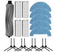 Replacement Parts Including Side Brush Main Brush Mop Cloth and Filter for DOMOOVA DRV80 Animal Robotic Vacuum Cleaner Compatible with Original Components