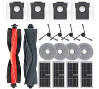 Replacement Parts Kit Compatible with Dreame X40 Ultra/X40 Pro/S30 Pro Ultra Vacuum Cleaner Robot Main brush Side brush Dust bag HEPA Filter Mop cloth Accessories（18 pcs）