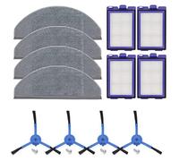 Replacement Parts Kit for Eufy RoboVac X8 Hybrid Robot Vacuum Cleaner - 4 Side Brushes, 4 Filters, 4 Mop Cloths, 12-Piece