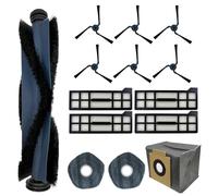 Replacement Parts Kit for eufy X10 Pro Omni Robot Vacuum, 1 Roller Brush with Bristles and Rubber, 6 Side Brushes, 4 Washable Filter, 2 Mop Cloths, 1 Dust Bag
