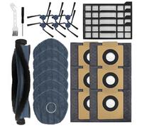 Replacement Parts Kit for Eufy X10 Pro Omni Robot Vacuum | 24 Pack, 1 Main Brush, 6 Mop Cloths, 6 Side Brushes, 6 Replacement Dust Bags, 4 HEPA Filters, 1 Cleaning Brush