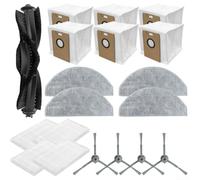 Replacement Parts Kit, for Eve RookS R1 Edge R1D Edge M9 Lite, Includes Main Brush Side Brushes Filters Bags Mop Cloths, Vacuum Cleaner