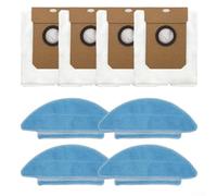 Replacement Parts Kit for Lubluelu for SL68 Robot Vacuum, 4-Pack Nonwoven Dust Bags and 4 Mop Cloths, Disposable Cleaning Accessories Set