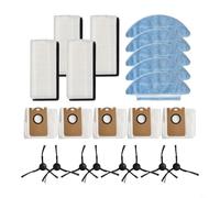 Replacement Parts Kit for Medion X20 SW+ MD11415 for X21 SW+ MD11500 Robot Vacuum Cleaner Includes Filters Mop Cloths Dust Bags Side Brushes Materials Complete Set Easy Maintenance Suitable for Homes