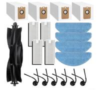 Replacement Parts Kit for Tikom L8000 Plus and for MEDION X20 SW+ MD 11415 Robot Vacuum Cleaners, Accessories with Main Brush, Side Brush, Filters, Dust Bags and Mop Pads