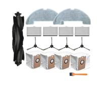 Replacement Parts Main Brush Dust Bag Filter Side Brush Mop Cloth Kit 16pcs, Compatible For Vexilar W11 Robot Vacuum Cleaner