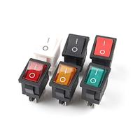 replacement parts Rocker Switch 5pcs/lot 4 Pin 21 * 15mm ON-Off KCD1 Boat Car Rocker Switch 6A/250V AC 10A/125V AC Electrical Equipment with Light (Color : With Green Light, Size : 5PCS)