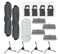Replacement Parts Set Fits for Mova E40 Ultra Robot Vacuums - Include 2 Main Roller Brushes, 6 Mop Pads, 4 HEPA Filters, 4 Dust Bags, 4 Side Brushes