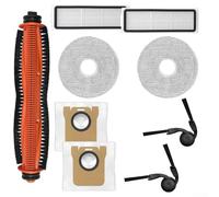 Replacement Parts Set for Xiaomi Robot Vacuum / OV31GL: 3.3L Dust Bags, Nylon Side Brush, Tricut Main Brush, Nonwoven Mop Cloths, & Accessories (A)