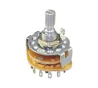 replacement parts Switch Encoder 4PCS Metal Rotary Switch 20MM 1 Pole 12 Position M9X0.75 18 Teeth Knurl Shaft with Solder Terminals 1P12T/2P6T/3P4T/4P3T (Color : 4 Pole 3 Position)