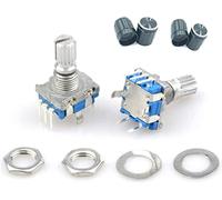 replacement parts Switch Encoder 5pcs/lot EC11 Rotary Encoder Potentiometer 15mm 20mm with Switch 5 Pin + knob Cap (Size : Threaded cap)