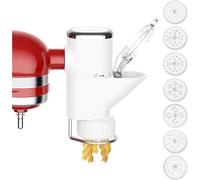 Replacement Pastas Maker Attachment with 7 Interchangeable Plates | Compact Pastas Press Machine Replacement, 7 Different Shapes, for Stand Mixers, Organized Kitchen Use