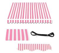 Replacement Patio ning Fabric for Retractable Manual Canopy - Waterproof Polyester Canopy Cover, 4x3.5m, and White Striped Garden e Cloth