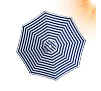 Replacement Patio Umbrella - 300cm Standard Size Canopy | Market Umbrella with UV Protection Durable Waterproof Fabric Easy Fit Outdoor Garden Teens Ladies Youth, Blue and white, Siehe Beschreibung