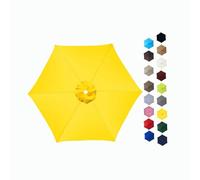 Replacement Patio Umbrella Canopy 2.0m/2.5m/3.0m - 6/8 Ribs UV30+ Waterproof Outdoor Parasol Cover - Black Fits Market Umbrellas for Ultimate Weather Protection