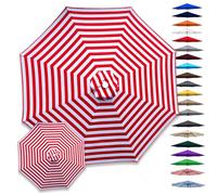 Replacement Patio Umbrella Canopy 6 8 Ribs for 7.5FT 9.8FT 13.1FT Waterproof UV Resistant Sunshade Cover for Garden Pool Beach Round Parasol Top Fabric