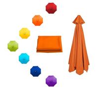 Replacement Patio Umbrella Canopy Cover Fits 6/8/9/10ft Market UmbrellasOutdoor Umbrella Fabric 270cm/8.9ft Orange 6 Ribs Waterproof Sunshade