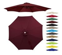 Replacement Patio Umbrella Canopy For 6/8 Ribs, 6.5ft 7ft 9ft 10ft 13ft Outdoor Umbrella Replacement Canopy Cloth, Market Table Yard Parasol Top Cover(Burgundy,2.15m(7FT)-6Ribs)