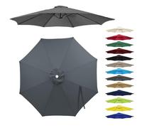 Replacement Patio Umbrella Canopy For 6/8 Ribs, 6.5ft 7ft 9ft 10ft 13ft Outdoor Umbrella Replacement Canopy Cloth, Market Table Yard Parasol Top Cover(Gray,2m(6.5FT)-8Ribs)