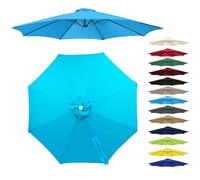 Replacement Patio Umbrella Canopy For 6/8 Ribs, 6.5ft 7ft 9ft 10ft 13ft Outdoor Umbrella Replacement Canopy Cloth, Market Table Yard Parasol Top Cover(Blue,2.7m(8.8FT)-6Ribs)