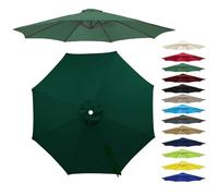 Replacement Patio Umbrella Canopy For 6/8 Ribs, 6.5ft 7ft 9ft 10ft 13ft Outdoor Umbrella Replacement Canopy Cloth, Market Table Yard Parasol Top Cover(Green,4m(13.1FT)-8 Ribs)