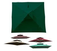 Replacement Patio Umbrella Cover 3.0m 2.5m Square Canopy UV Resistant Parasol Fabric for Garden Pool & Market Green 250 x 250 cm (8 x 8 ft)