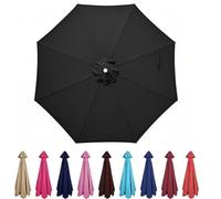 Replacement Patio Umbrella Cover 6.5ft 9.8ft Waterproof Parasol Canopy with 8 Ribs Outdoor Table Umbrella Protector UV Resistant for All Weather Use