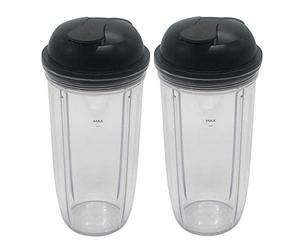 Replacement personal jar 32oz cup and to go lid for Nutribullet Select Blender 1200/NutriBullet PRO 1000 &Blender Combo ZNBF30400Z/ZNBF30500Z (2x 32oz cup with lid)