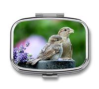 Replacement Pill Box Birds Compartments Portable Pill Box Medicine Planner Case Medication-2 Grid Medicine