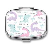 Replacement Pill Box Cute Dinosaurs Pattern Compartments Portable Pill Box Medicine Planner Case Medication-2 Grid Medicine