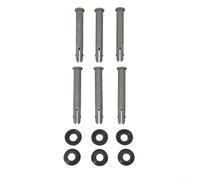 Replacement Pin and Gasket Set P61759 for Power Steel Pools, 6 Pack 80mm Plastic Pins with Washers, For Pool Frame Repair Parts for Outdoor Swimming Pool
